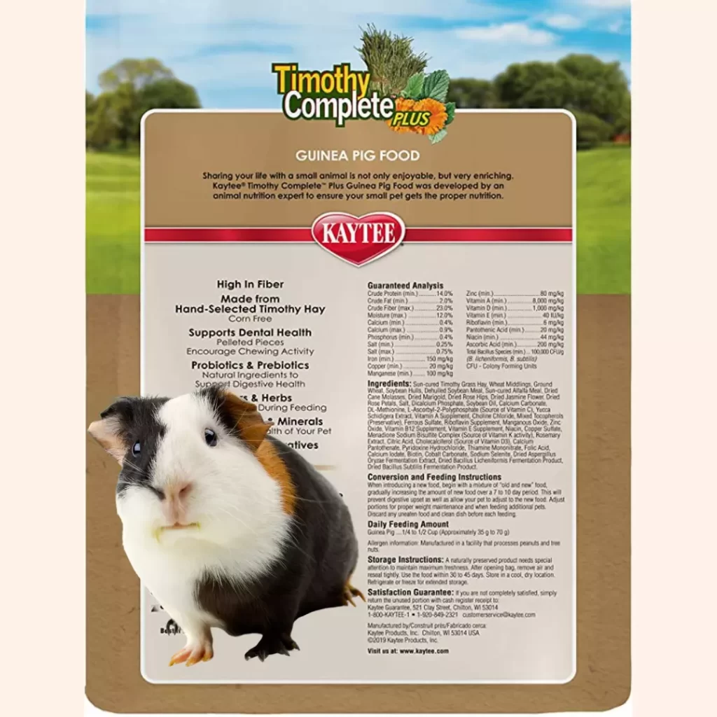Guinea pig food ingredients 