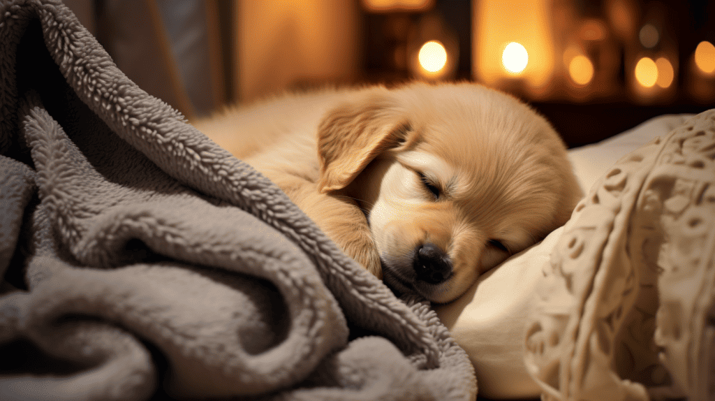 koolkat555 A Golden Retriever puppy sleeping peacefully in a co 5a009eea 79cc 44c2 b022 6bb9809ac79a