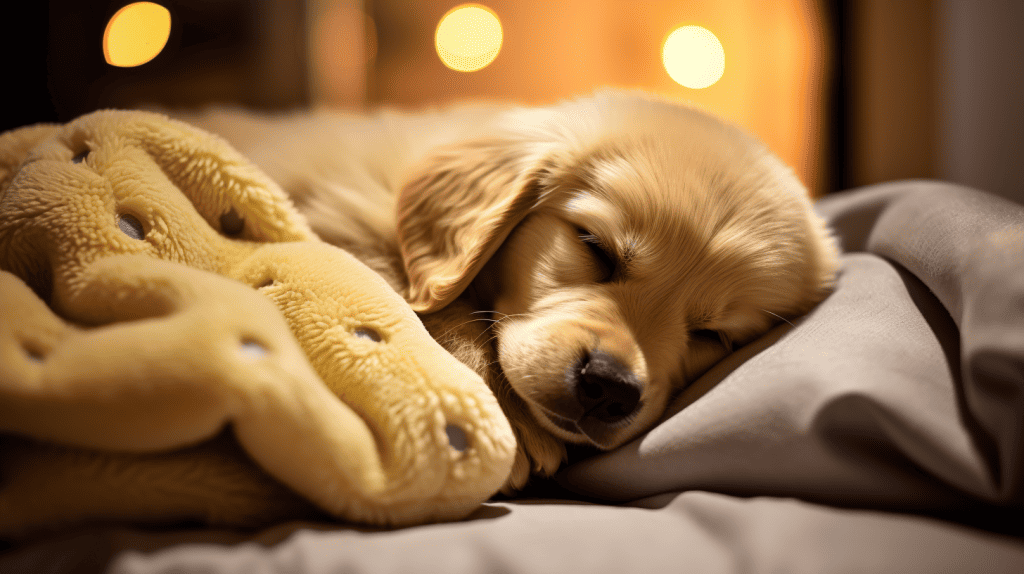 koolkat555 A Golden Retriever puppy sleeping peacefully in a co e898bc0f 6e7d 4eed b305 0e84299d631f