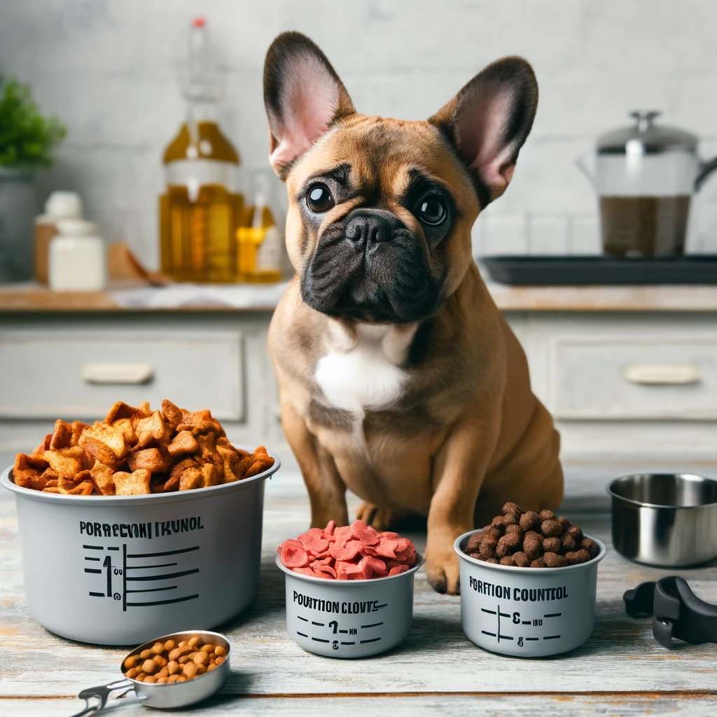 a dog sitting next to bowls of food